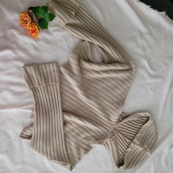 Casual Ribbed Hoodie And Pants Lounge Set - Picture 3 of 3